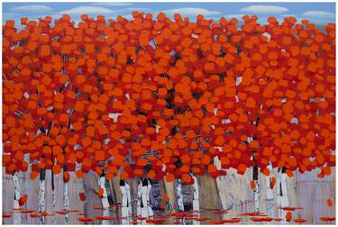 Saatchi Art Artist xuan khanh nguyen; Painting, “Season of orange leaves” #art