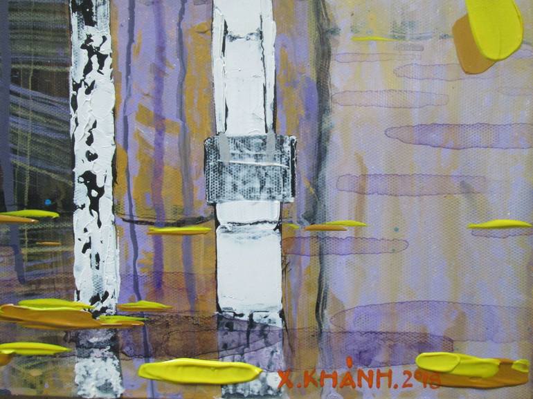 Original Art Deco Landscape Painting by Xuan Khanh Nguyen