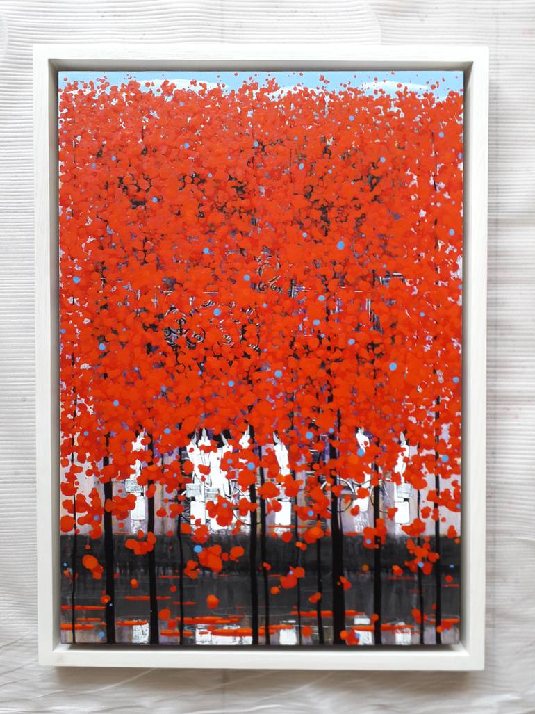 Original Art Deco Landscape Painting by Xuan Khanh Nguyen