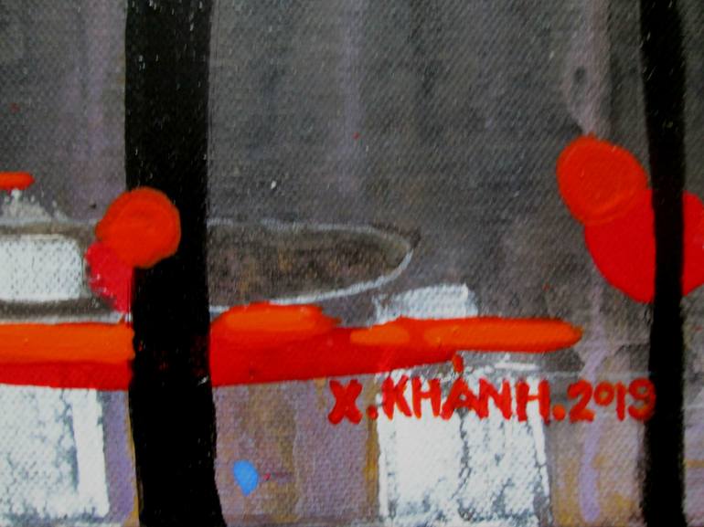 Original Art Deco Landscape Painting by Xuan Khanh Nguyen