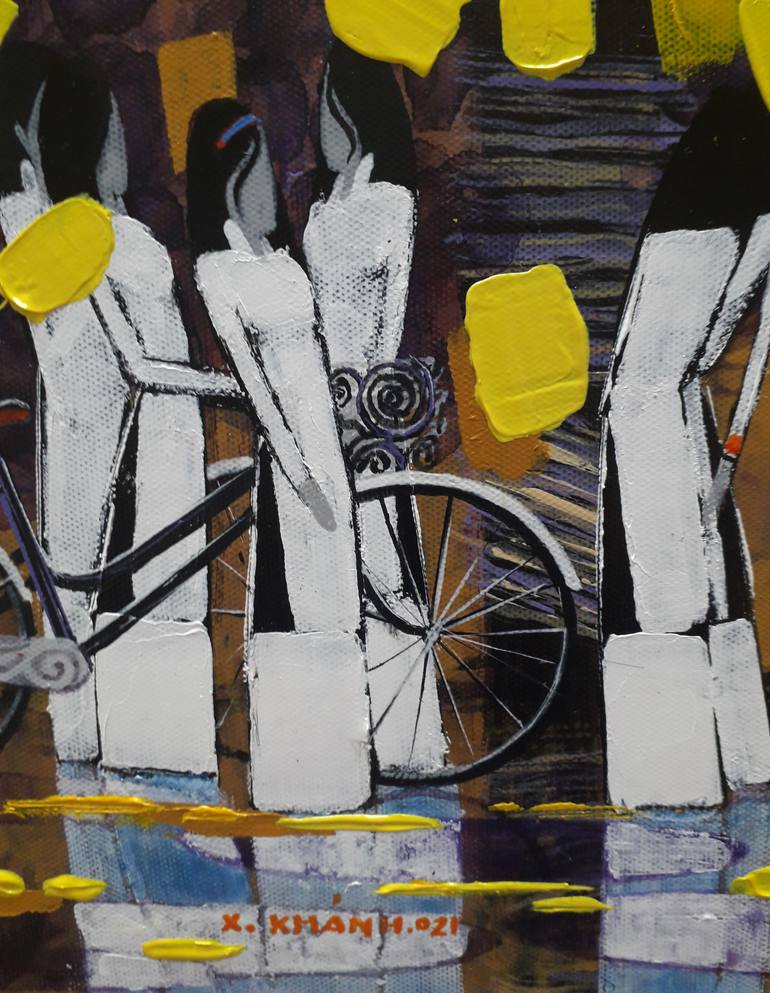 Original Art Deco Landscape Painting by Xuan Khanh Nguyen