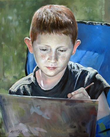 Original Figurative Children Paintings by Sylvia Stratieva