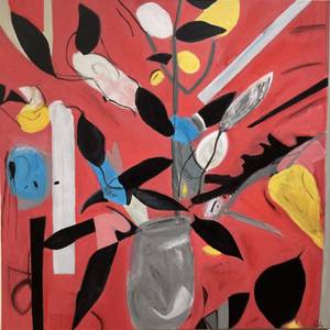 Still Life of Flowers-Grey Vase