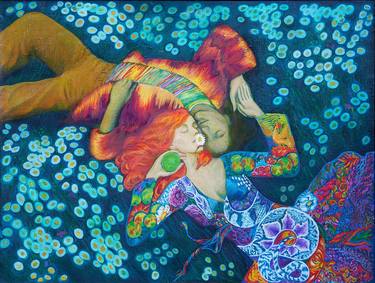 Original Figurative Love Paintings by Elvira Pyrkova