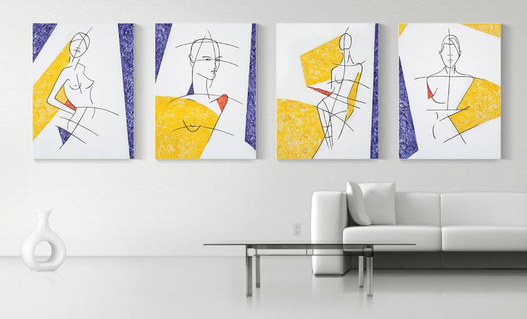 Original Abstract Fashion Painting by MARTIN SITTA