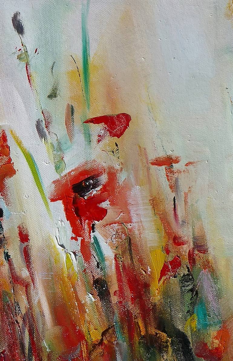 Original Abstract Floral Painting by Popei Ioan