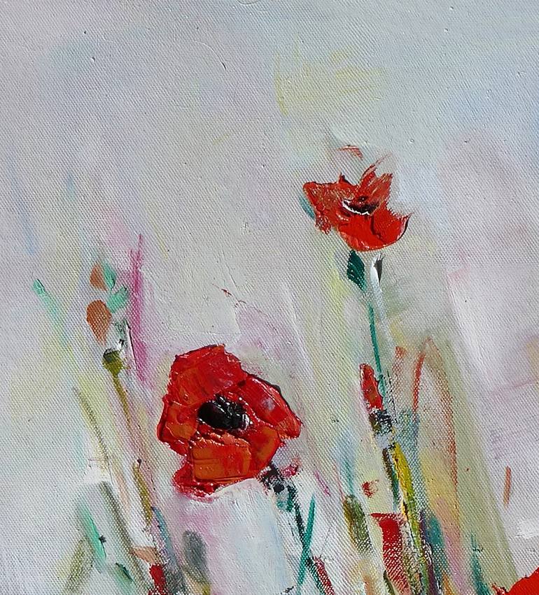 Original Abstract Floral Painting by Popei Ioan