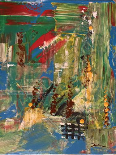 Original Abstract Landscape Mixed Media by Pushpa Sah