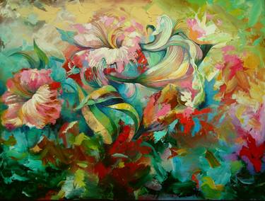 Original Impressionism Floral Paintings by Temo Kharabadze
