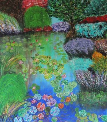 Original Expressionism Garden Paintings by Shahid Zuberi