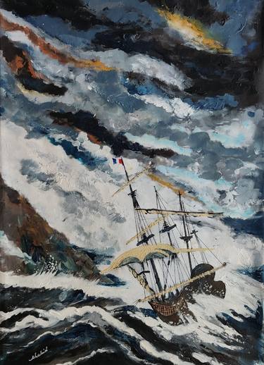 Sailship in Storm thumb