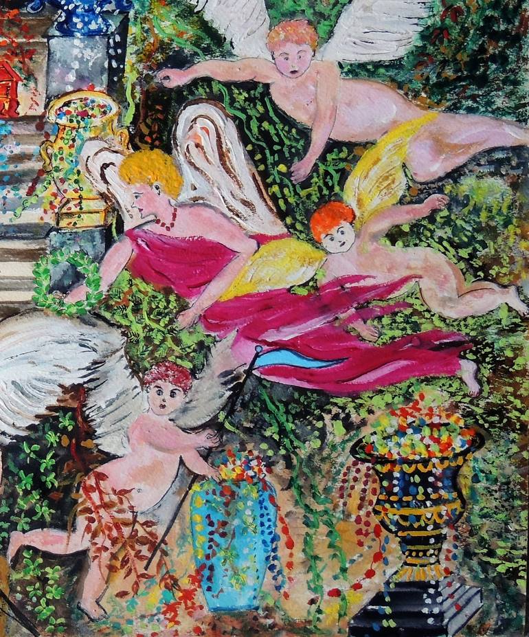 Original Expressionism Classical mythology Painting by Shahid Zuberi