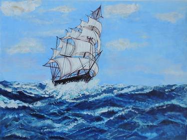 Print of Fine Art Ship Paintings by Shahid Zuberi