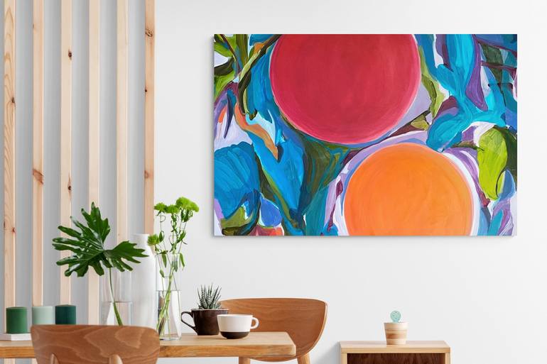Original Abstract Botanic Painting by STACY GIBBONI