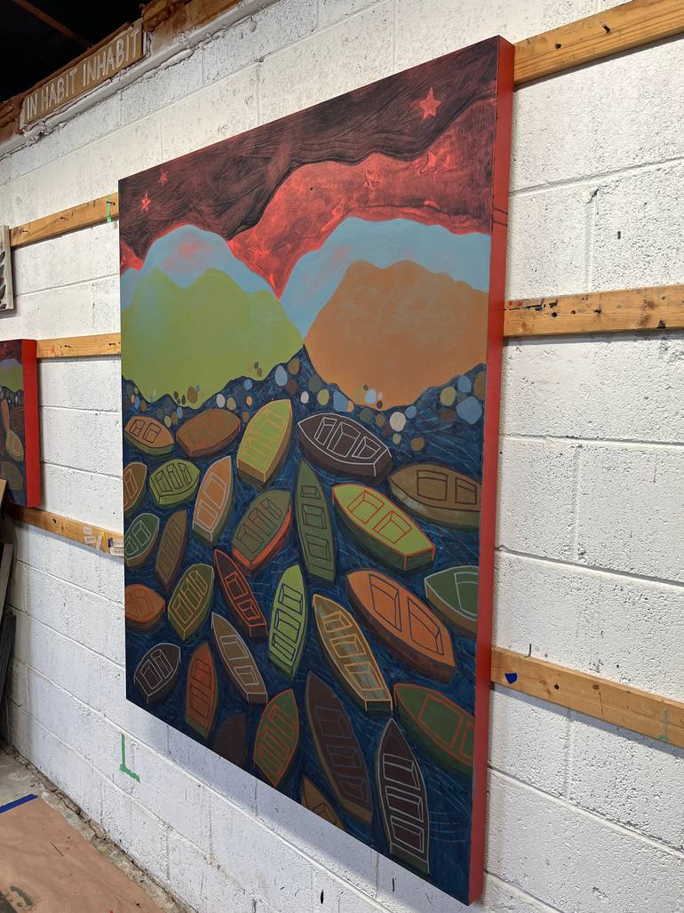 Original Contemporary Boat Painting by Martin Webb
