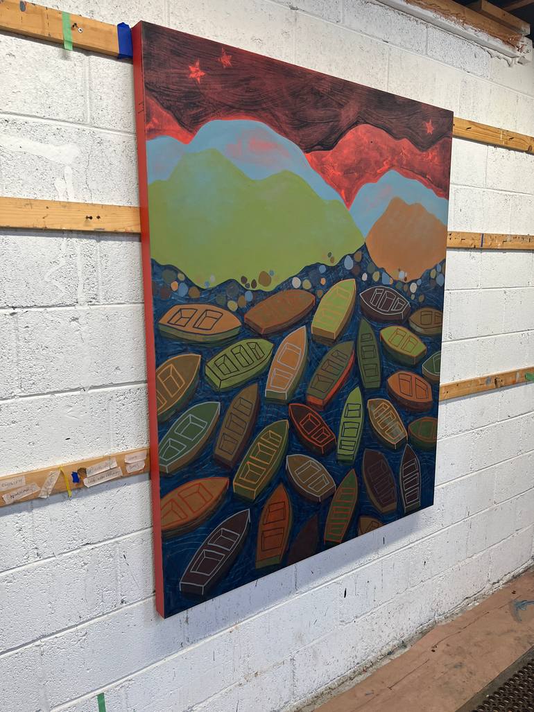 Original Contemporary Boat Painting by Martin Webb