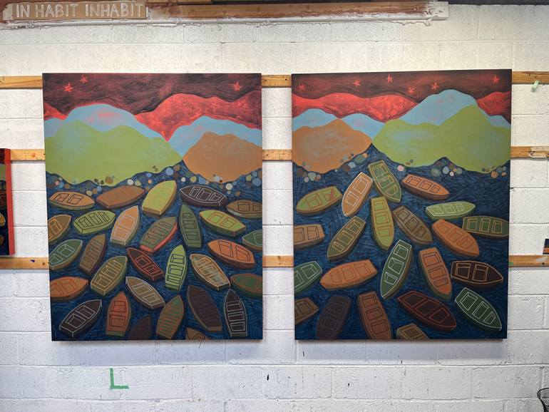 Original Contemporary Boat Painting by Martin Webb