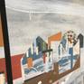 Semi-abstract composition of a boat and landscape with houses. Thinking about the idea of a "safe harbor" and the possibilities of arrival at a new destination.

Ready to hang diptych - no frame required.