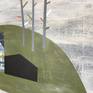 Semi-abstract composition of a boat and landscape with houses. Thinking about the idea of a "safe harbor" and the possibilities of arrival at a new destination.

Ready to hang diptych - no frame required.