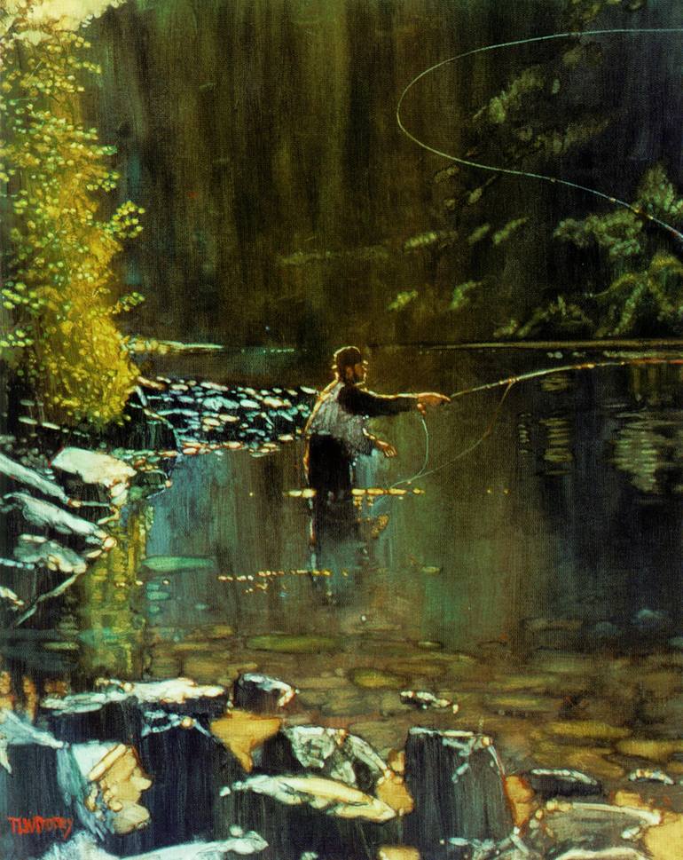 Sold - Fly Fishing Painting by todd doney