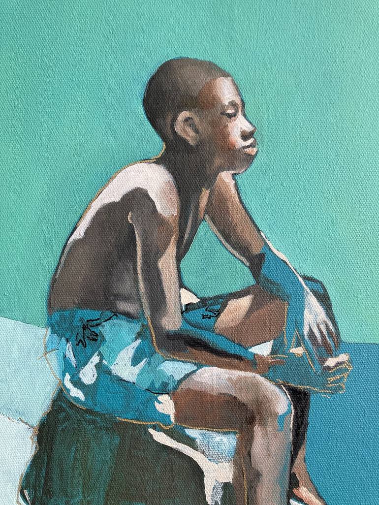 Original Figurative Expressionism People Painting by dimeji onafuwa