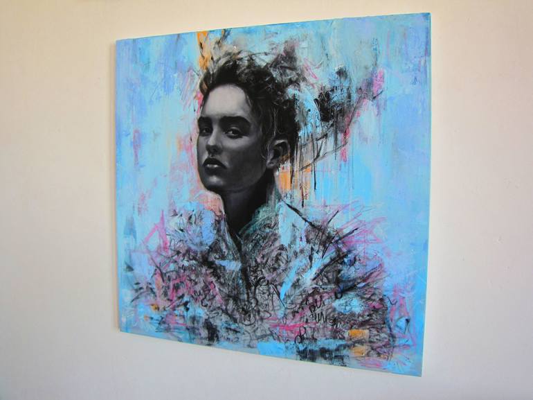 Original Abstract Expressionism Portrait Painting by Raffaella Bertolini