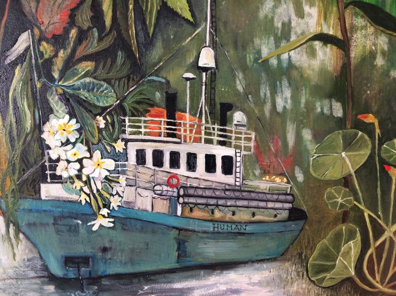 Original Boat Painting by Lucie Hoffmann