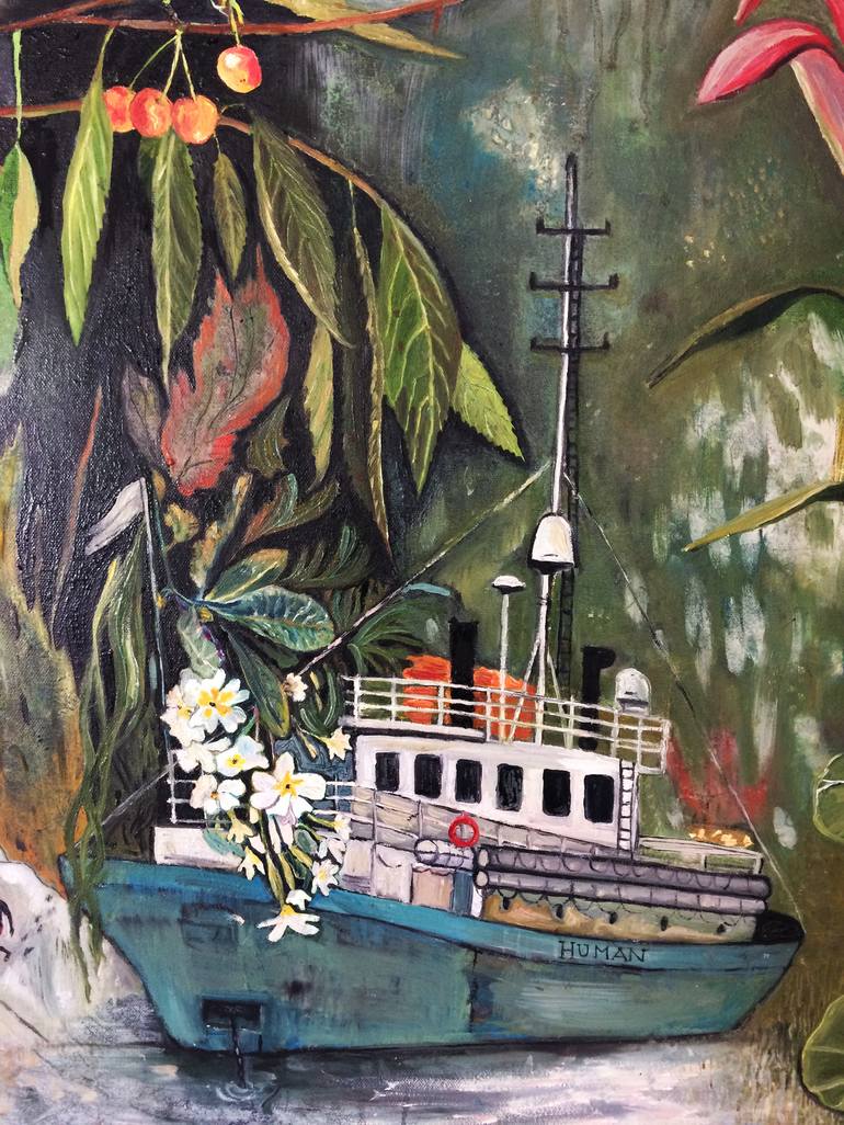 Original Boat Painting by Lucie Hoffmann