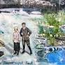 "When Davos went back",
What would happen if Thomas Mann  and his magic mountain "Zauberberg"  would discuss  the climate change disaser with the World Economic Forum ...

oil on canvas 

i donate 10% of the price  to natural reserve aid