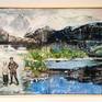 "When Davos went back",
What would happen if Thomas Mann  and his magic mountain "Zauberberg"  would discuss  the climate change disaser with the World Economic Forum ...

oil on canvas 

i donate 10% of the price  to natural reserve aid