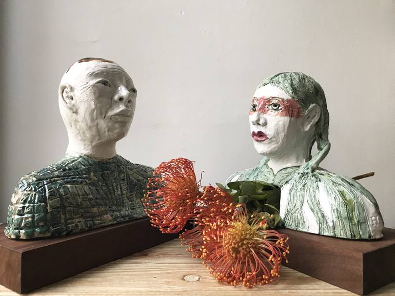 Original Figurative Portrait Sculpture by Lucie Hoffmann