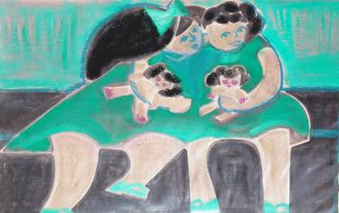 Original Expressionism Children Paintings by Claudia Tijman Marcus