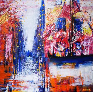 Original Abstract Expressionism Architecture Paintings by Vytautas Kaunas