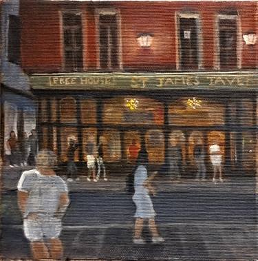 Original Figurative Cities Painting by Adrian Eckersley