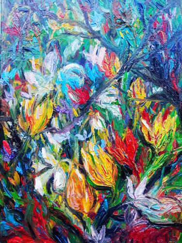 Original Abstract Expressionism Botanic Paintings by Nada Sucur Jovanovic
