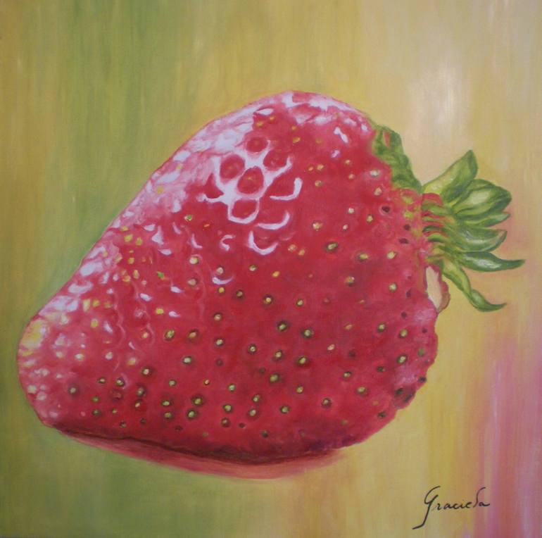 Strawberry Painting by Graciela Castro | Saatchi Art