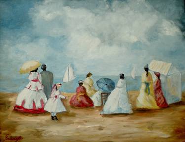 Original Impressionism Beach Paintings by Graciela Castro