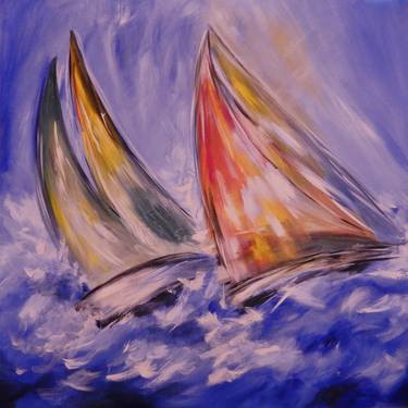 Print of Abstract Expressionism Sailboat Paintings by Graciela Castro