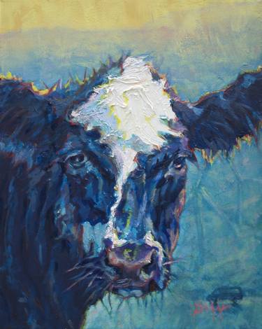 Original Fine Art Cows Paintings by Patricia A Griffin