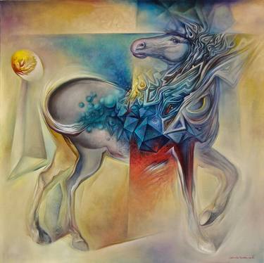 Print of Surrealism Horse Paintings by Aristomenis Tsolakis