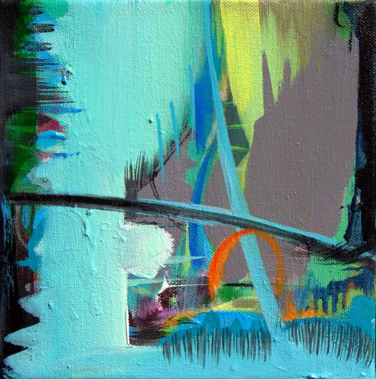 Original Abstract Painting by Sandra Vucicevic | Abstract Art on Canvas | A STUDY OF SPACE IN LIGHT BLUE, Abstract Landscape