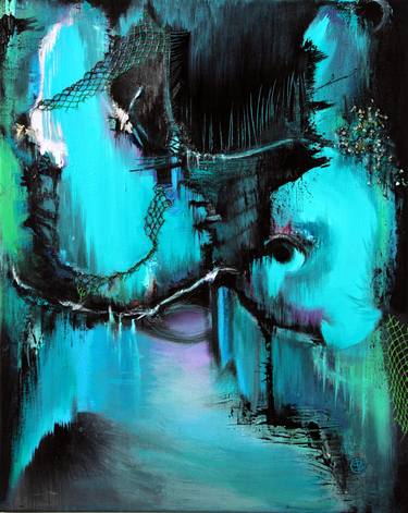 CENOTE, Abstract Mixed Media Painting thumb