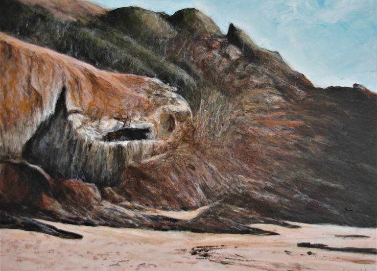 Original Beach Painting by Geoff Winckle