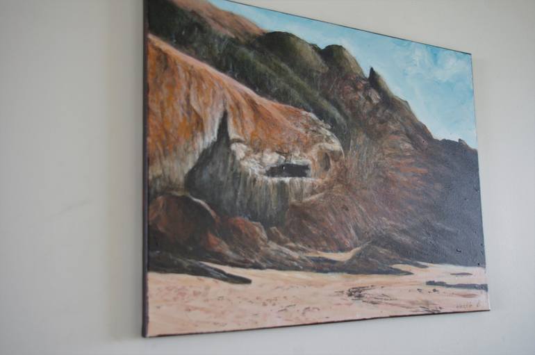 Original Impressionism Beach Painting by Geoff Winckle