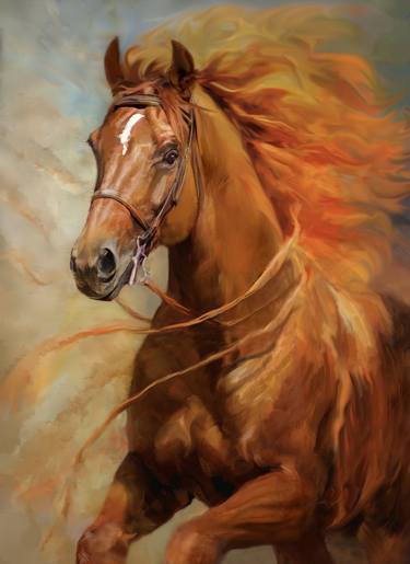 Original Fine Art Horse Digital by Melinda Hughes-Berland