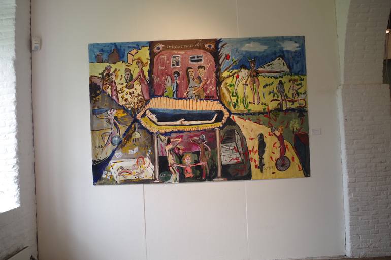 Original Abstract Expressionism People Painting by Vaidoto Gegemotas