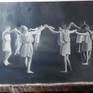 This study in oil on paper is inspired by an ancient picture of Isadora Duncan school of dance.
Starting a new project about rituel and society
The study painting is not not ready to hang, need to be framed.