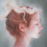 Portrait painting inspired by Swan Princess of Vrubel.
Oil on canvas (linen) ready to hang