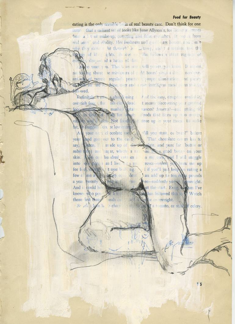 male nude lounging Drawing by connor mc cabe | Saatchi Art