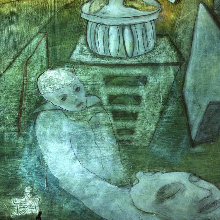 Original Dada Fantasy Painting by Sam Roloff